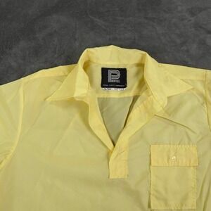 VTG Profile Sheer Nylon Shirt Mens Large Yellow Made in Japan Pullover 70s